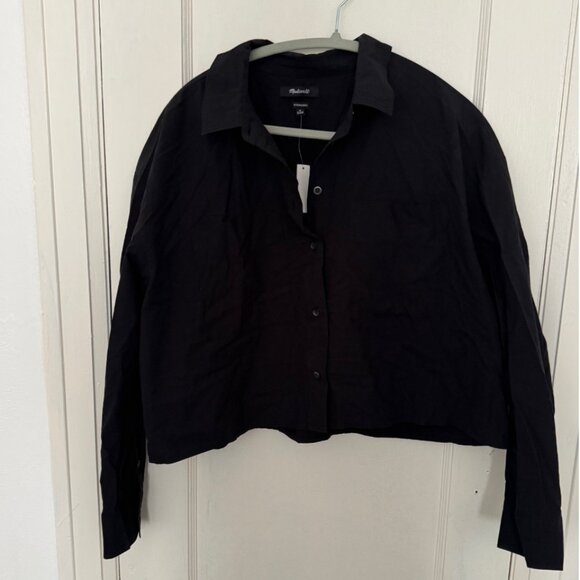 NWT Madewell Cotton Oversized Crop Button Down - Picture 1 of 3